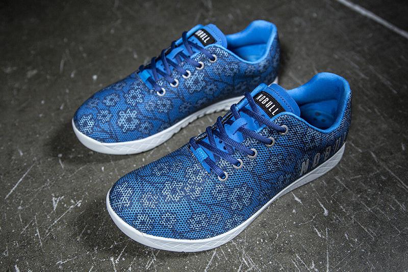 Men's Nobull Spring Floral Trainers Blue | SG P2198J